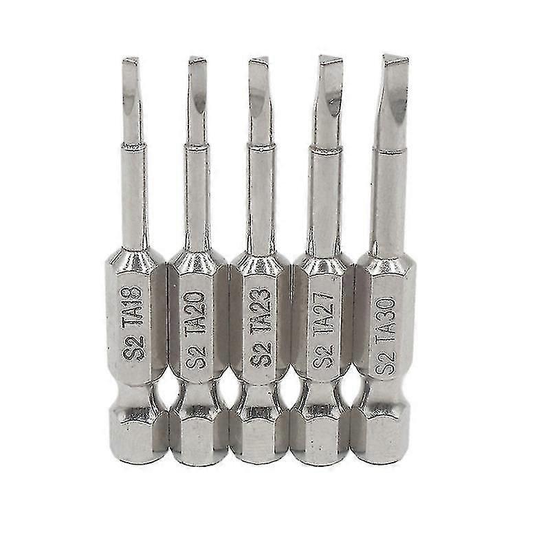 Hex Tail Magnetic Triangle Head Screwdriver Bits Tip Set S2 Steel 5pcs 50mm 6.35mm