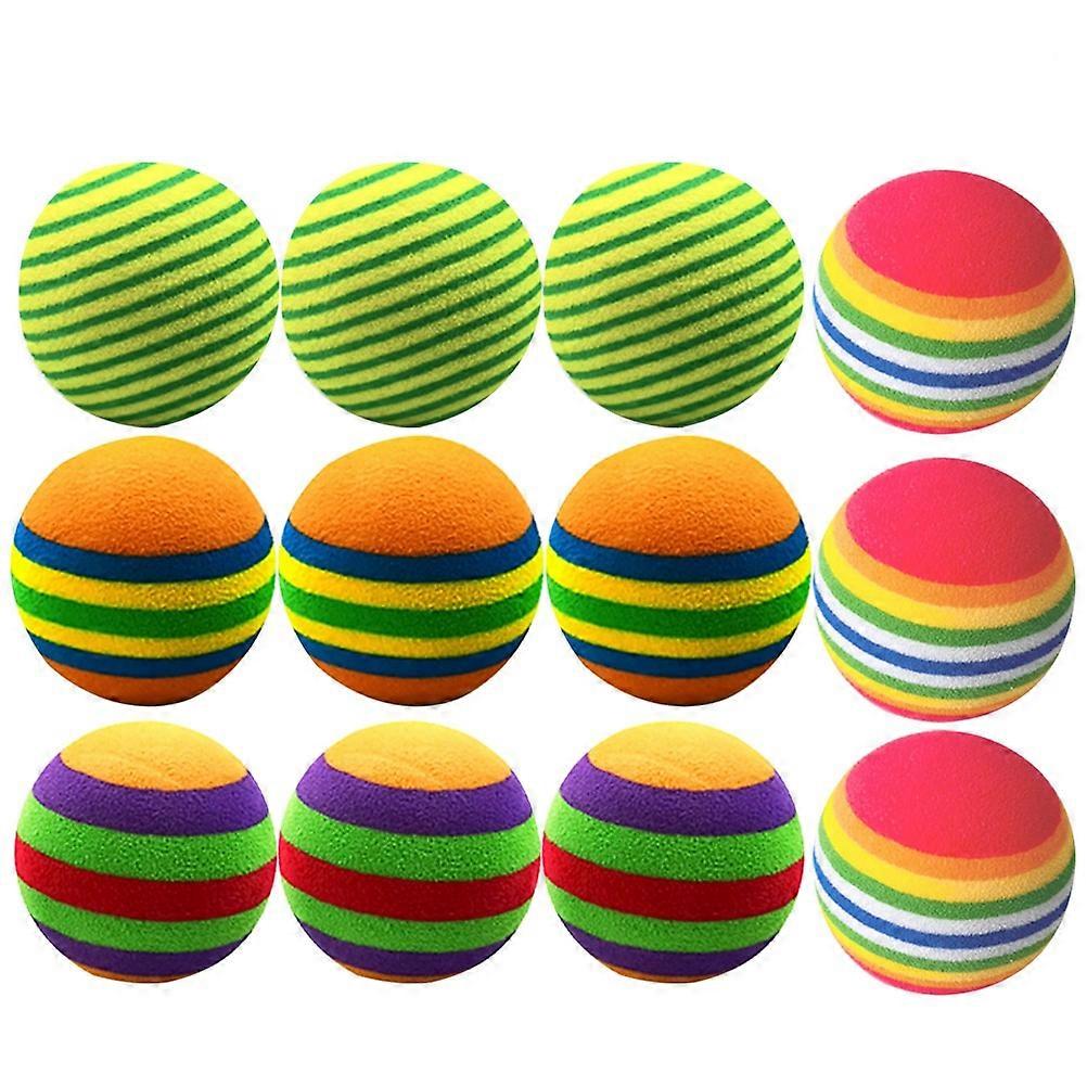 Soft Cat Balls EVA Ball Colorful Balls Indoor Balls Training 12Pcs For Kitten And Ball Lovers
