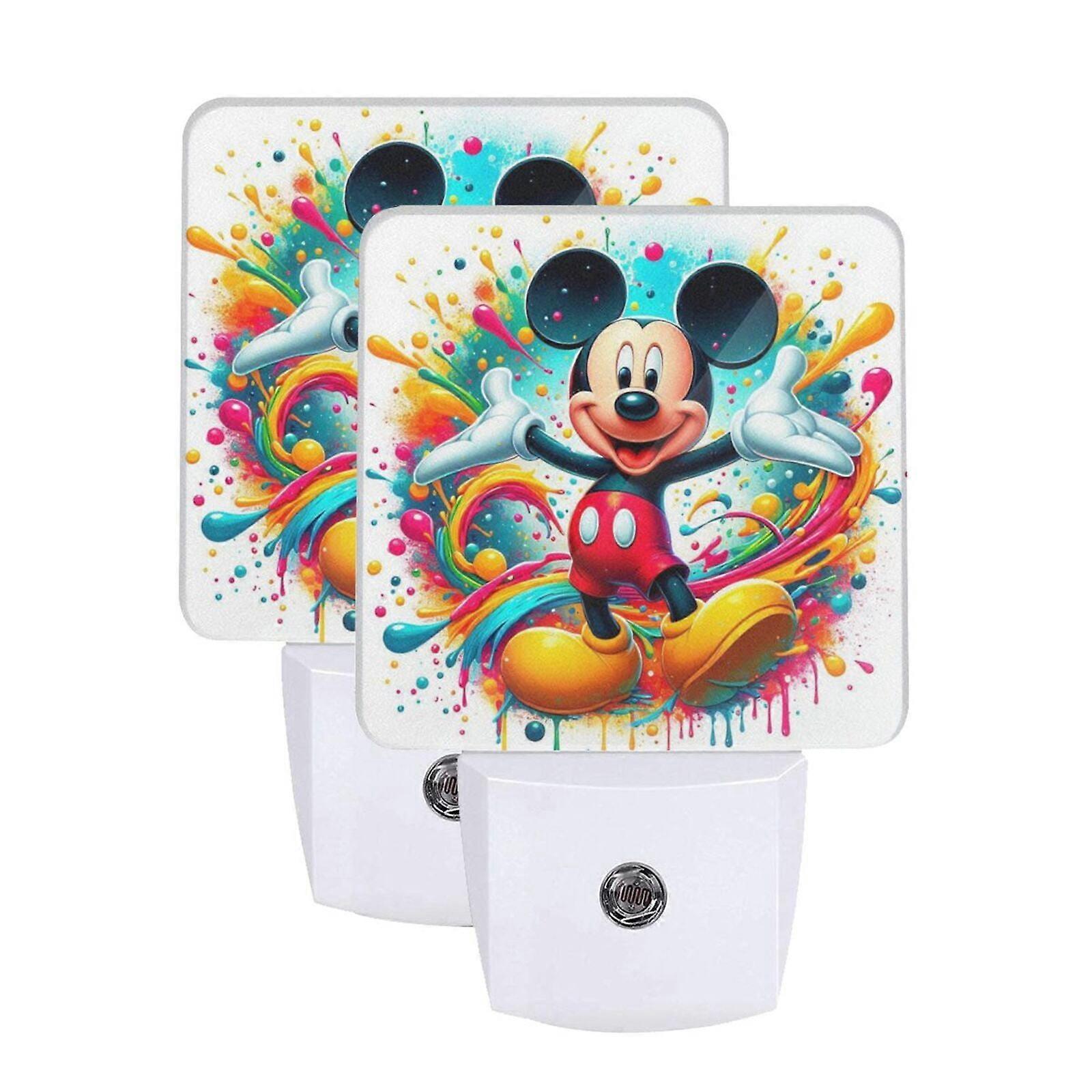 Cute Cartoon Mickey Mouse Night Light,Night Lights Plug into Wall Decor for Stairway/Hallway/Kitchen,Dusk to Dawn Sensor Nightlights