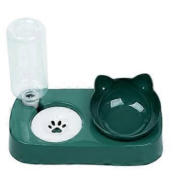 Schwerkraft-Wassernapf für Katzen und Hunde, Anti-Nass-Mundpolster/rutschfeste Basis, Wasserspender für Haustiere mit abnehmbarem Napf, Futterspender für Haustiere für kleine und mittelgroße Hunde (grün)