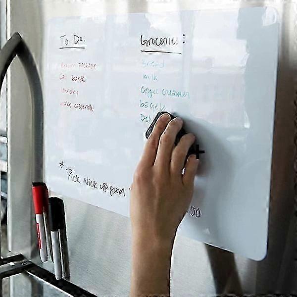 Magnetic whiteboard with pens and whiteboard in multiple colors white
