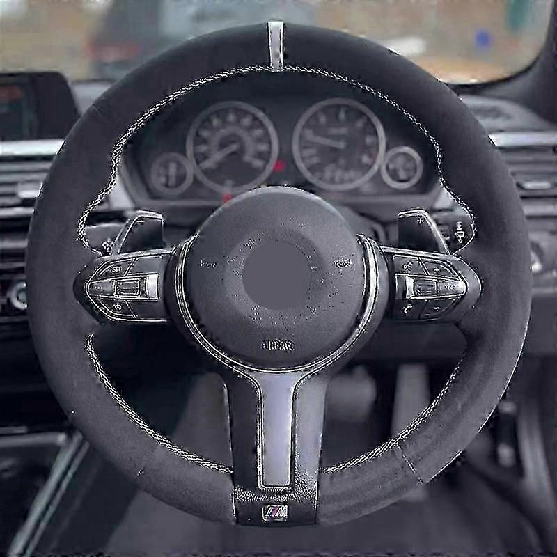 černý semišový potah volantu pro BMW M Sport F30 F31 F34 F10 F11 F07 X1 X2 X3 F25 F32 F33 F36 F48 F39 Autodoplňky