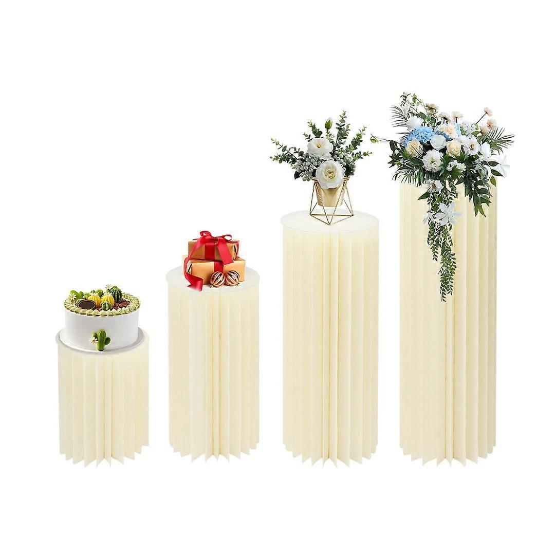 4pcs Flower Stand Foldable Wedding Cardboard Centerpiece Columns Display Reusable