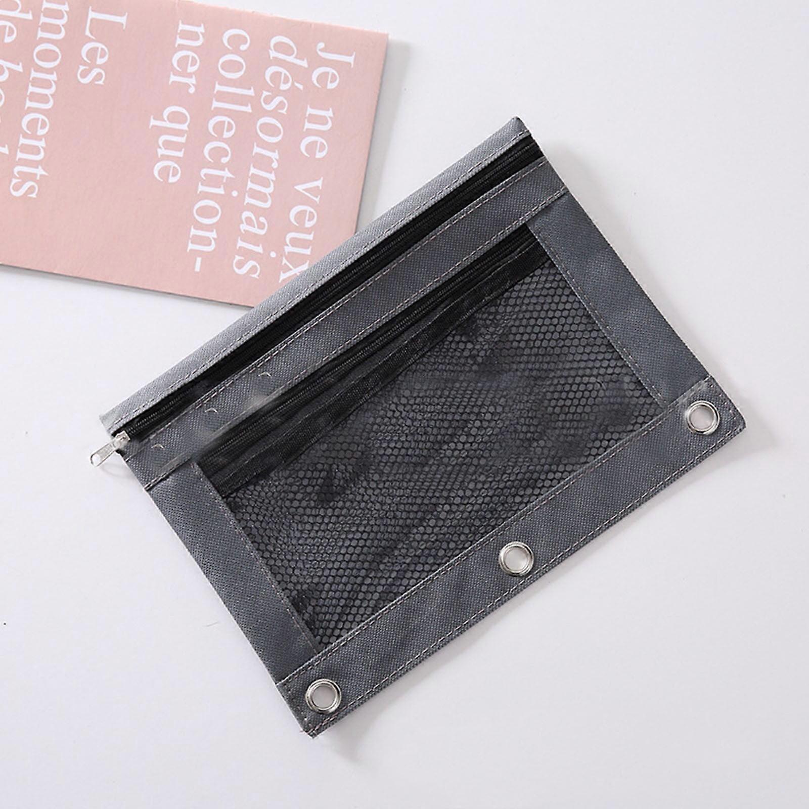 VOSS Pencil Case With Transparent Window Stationery Bag Binder Classroom Storage Bag