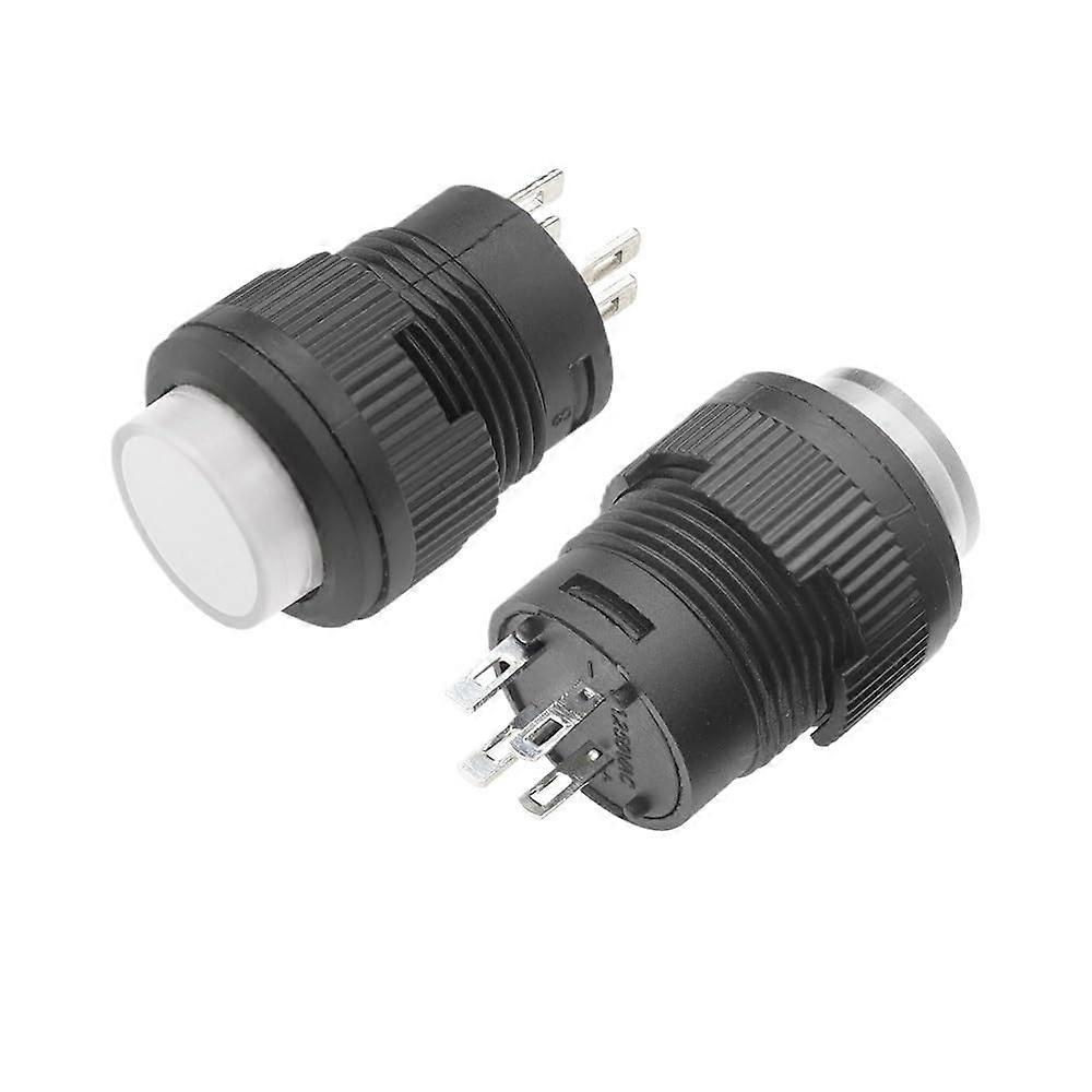 16mm Momentary Push Button Switch, 4Pin White LED Lighting