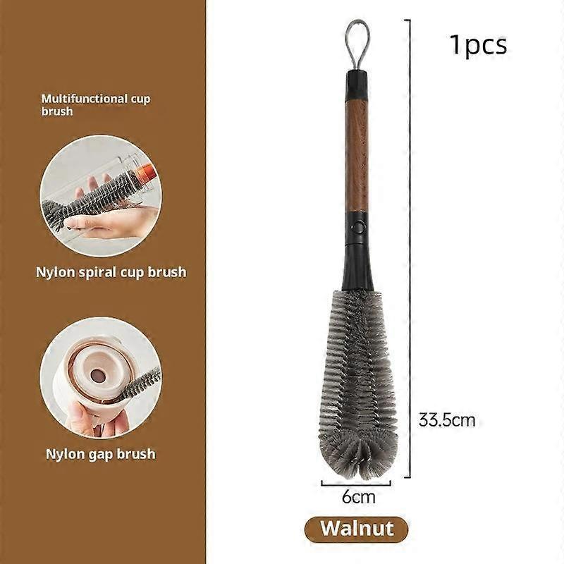 2 In 1 Milk Bottle Brush No Dead Angle Long Handle Glass Cup Cleaning Brush Anti Slip Handle Multi-functional Cup Scrubber