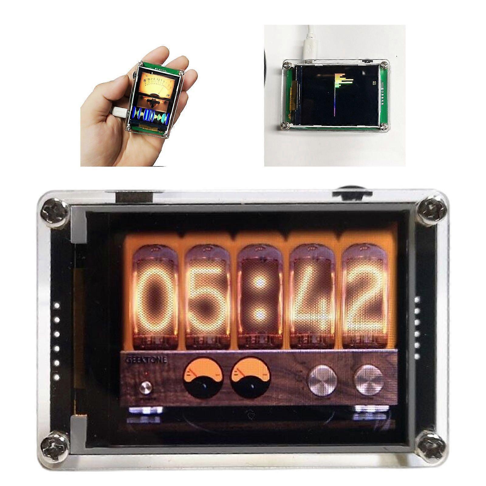2.4in VU Meter Voice-Controlled Music Spectrum Display Plug-in Tube Clock