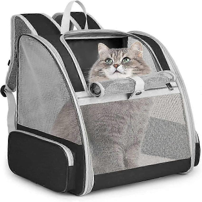Foldable Dog Cat Backpack with Mesh for Small Pets Comfortable Travel Carrier