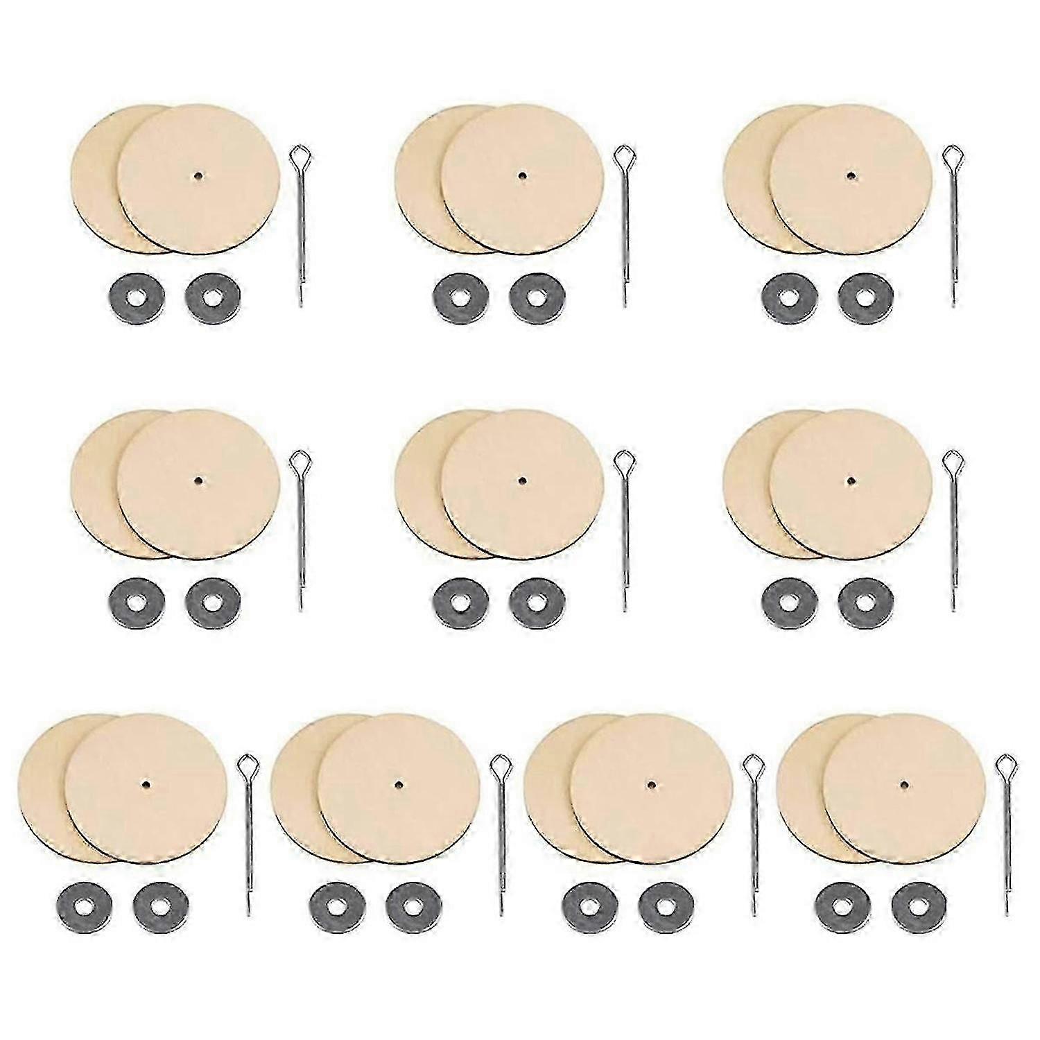 10 Sets Doll Joint Connectors Cotter Pin Joints and Wooden Fibreboard Disks Movable Engage Bolt Dolls Accessories, 45mm