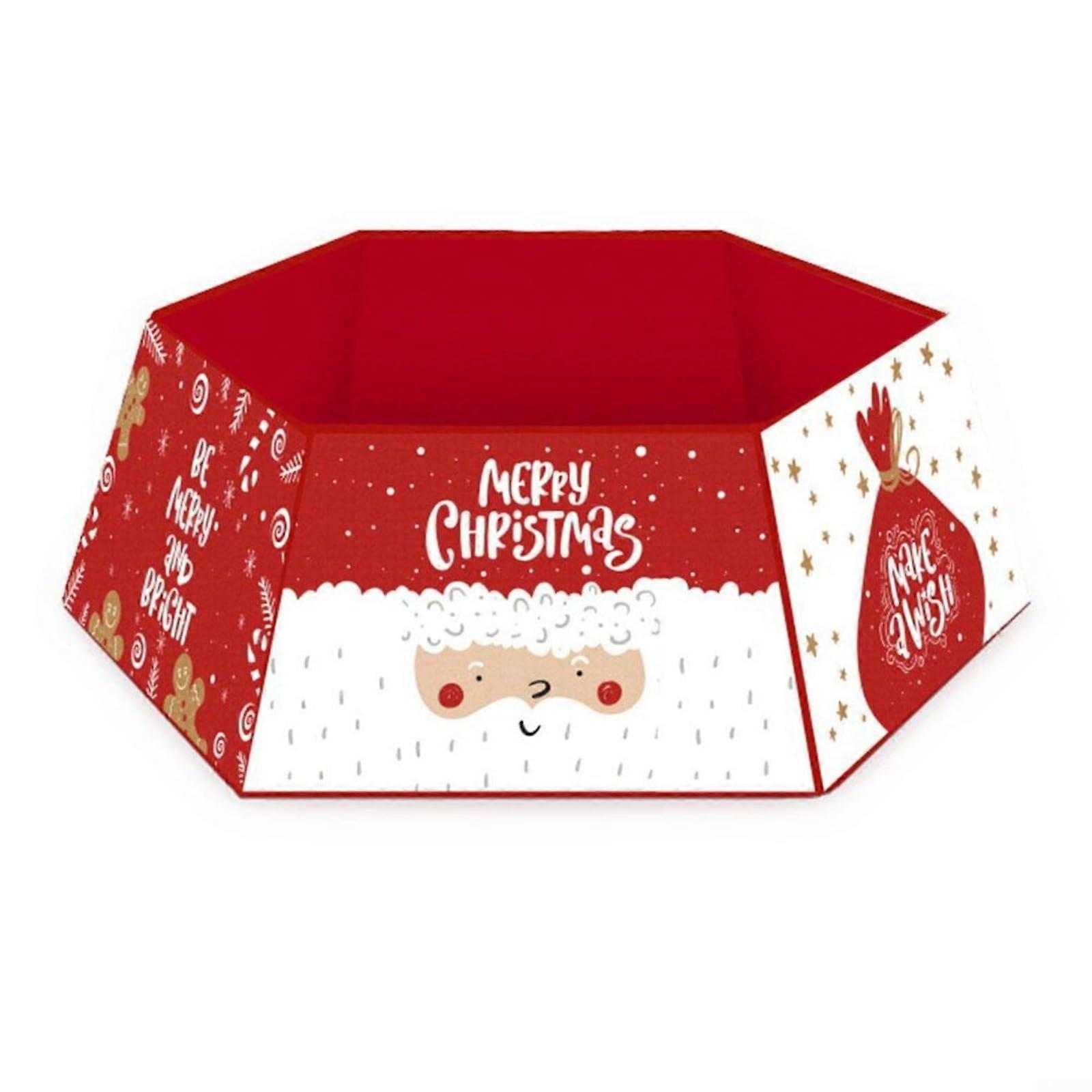 Metal Christmas Tree Collar Skirt Base Snowflake And Santa Claus Patterns Model 06 For Christmas Tree