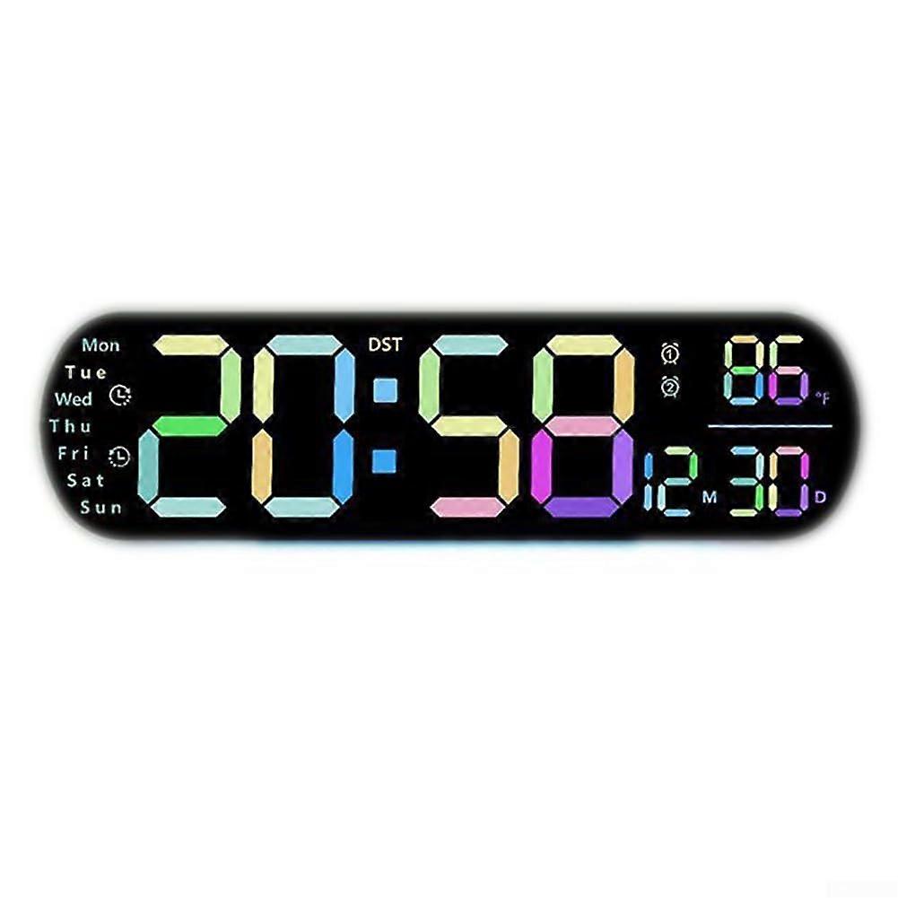 Multifunctional Digital Wall Clock With Adjustable Brightness And Remote Control Model E For Living Room And Kitchen