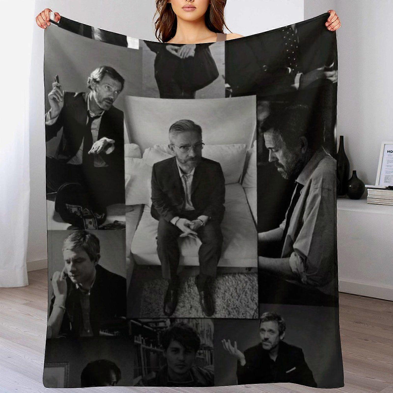 Mads mikkelesn Foldable Velvet Blanket for Sofa Bed Travel Anti-Wrinkle Warm Soft Touch Skin Safe Hypoallergenic