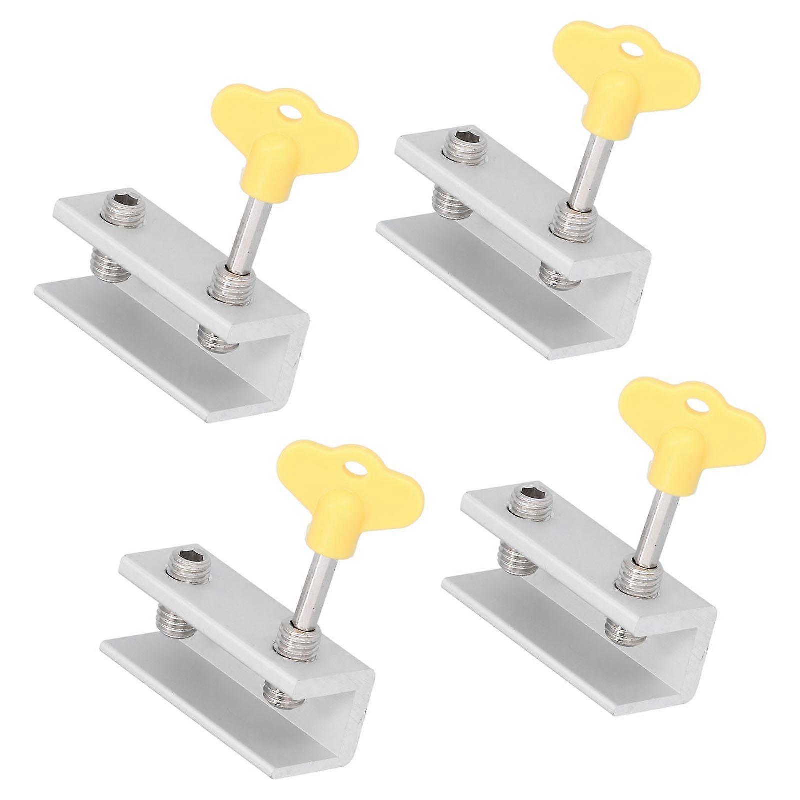 4 Sets Window Door Frame Locks Security Adjustable Stopper with Key Home Office Supplies