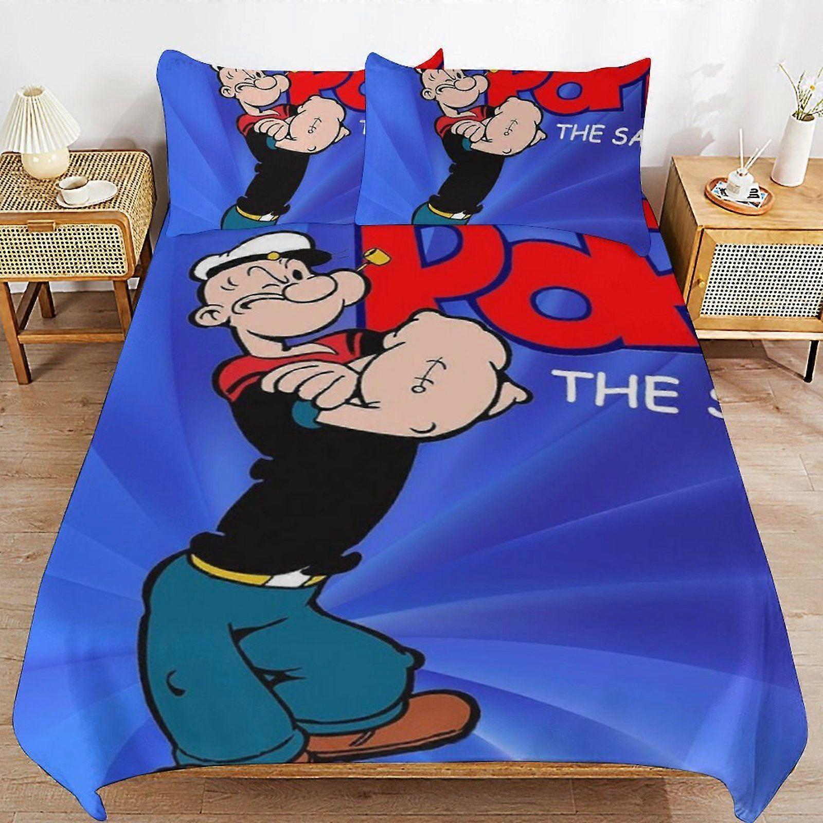 E229 Popeye the Sailor Consistent Build Light Sleep Soft Finish Hotel Quality Zipper Duvet Cover Sets Benefit F229
