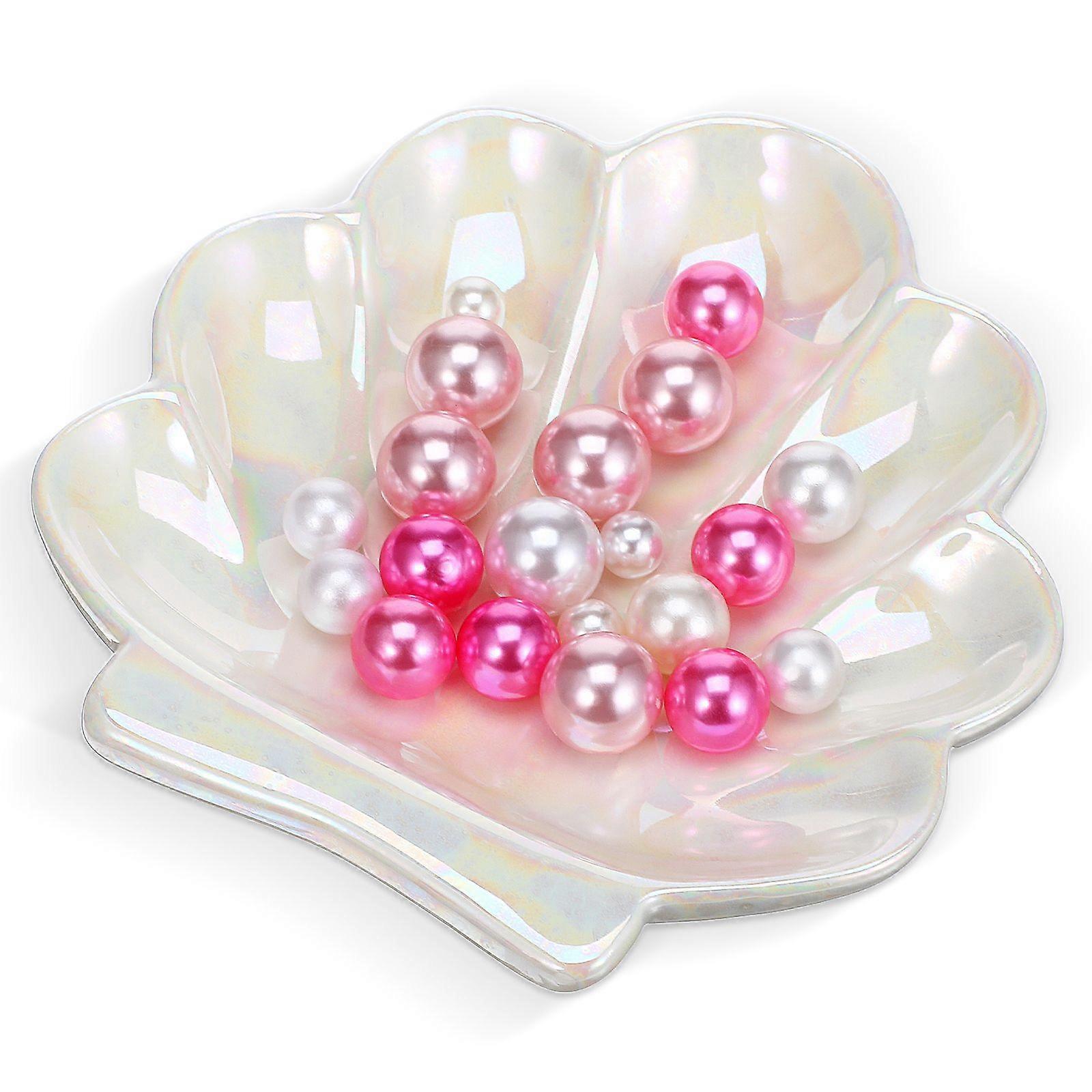 1Pc Ceramic Cosmetic Tray Seashell Modeling Storage Tray Household Decor