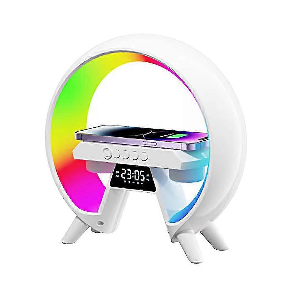 Wireless Charging Night Light Bluetooth Speaker Alarm Clock for  Home Decor