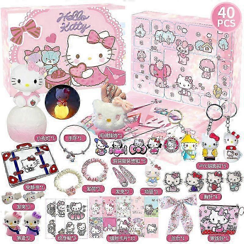Ημερολόγιο Advent 2025 Sanrio HelloKitty Ημερολόγιο Blind Box, Δώρο αντίστροφης μέτρησης 24 ημερών για τα Χριστούγεννα, Δώρο έκπληξη για παιδιά με ημερολόγιο Advent HelloKitty