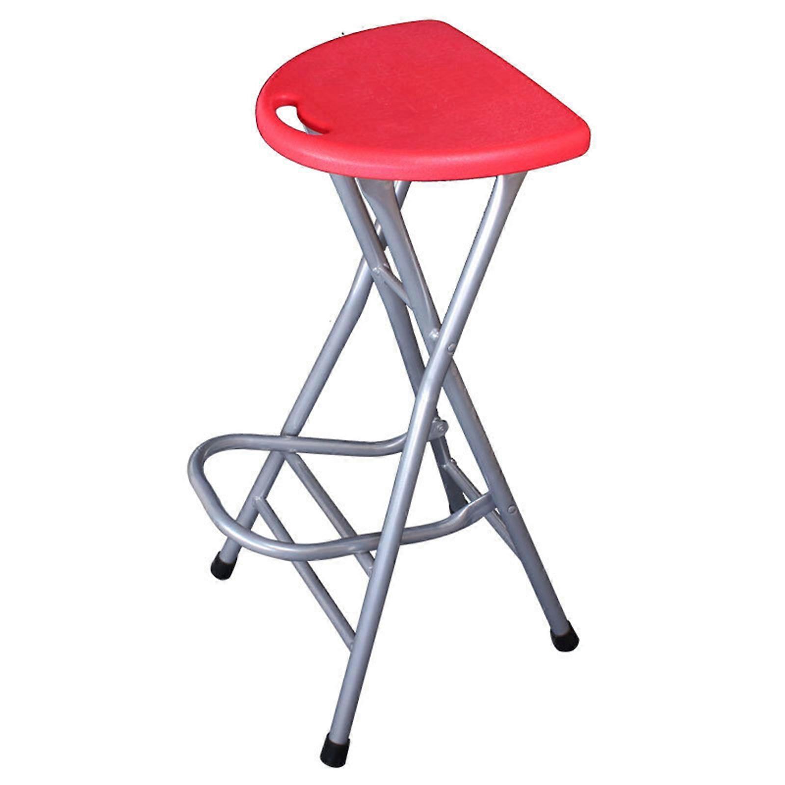 Bar Stool Folding Stool Foldable Tall Stools with Footrest Front Desk Chair Heavy Duty Fishing Stool Chair  Red