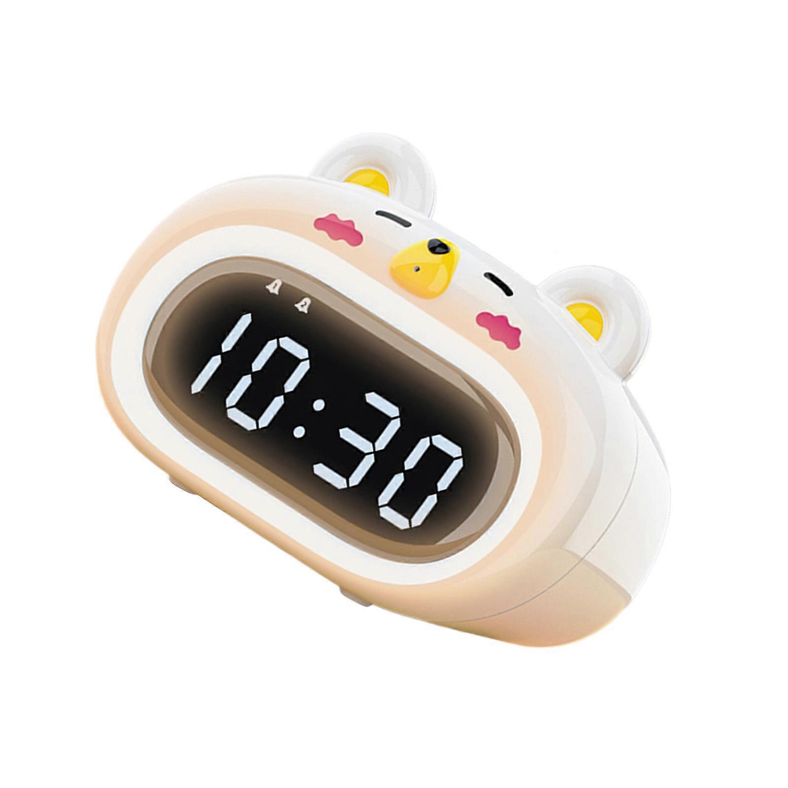 Kitchen Clock With Alarm Clock Function Lovely Bear Plan Visual Clock Display ABS Substance Permanent Build  White