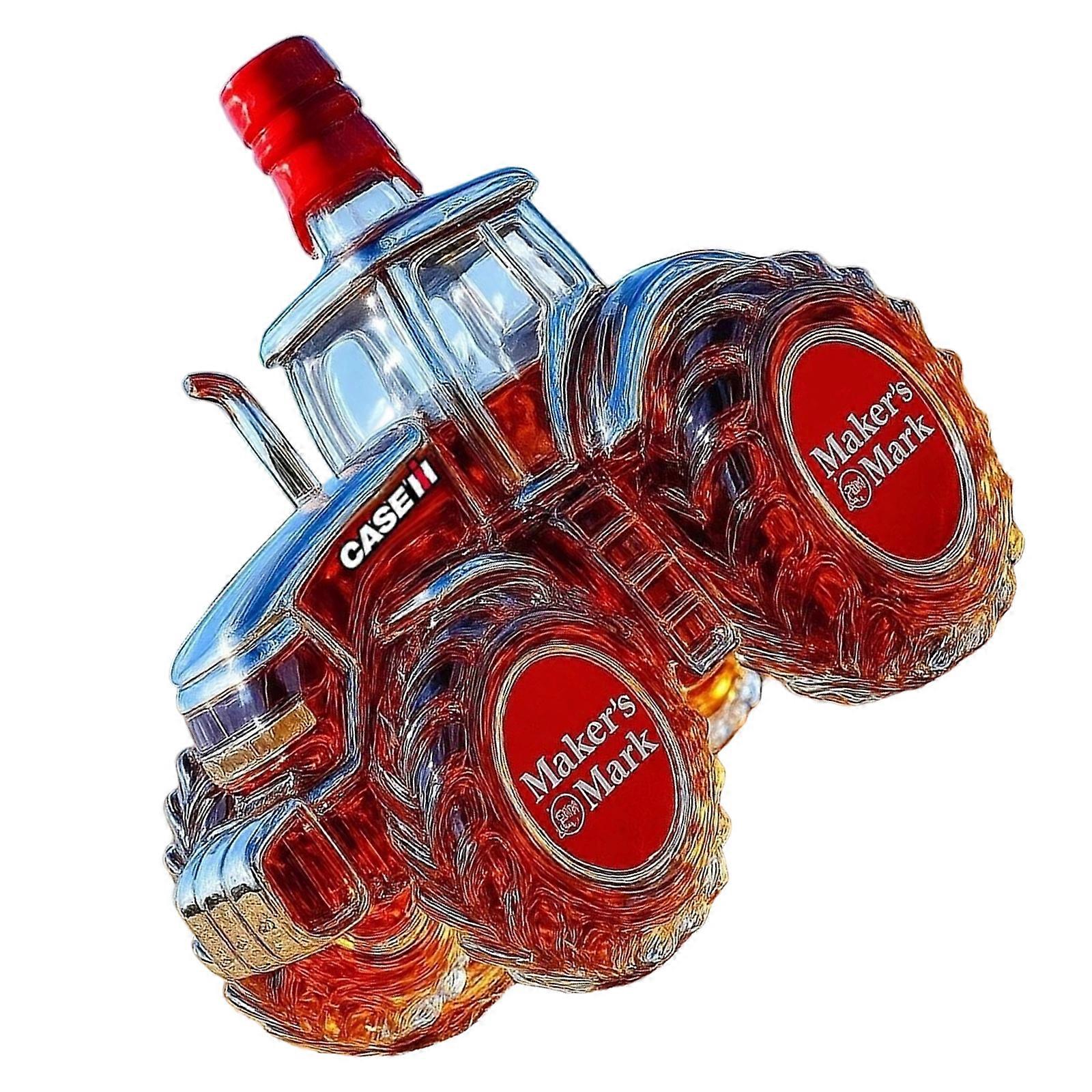 Car Themed Whiskeys Decanter With Leak Proof Lid For Cocktails Parties And Collectors Beverage Storage Solution  Red
