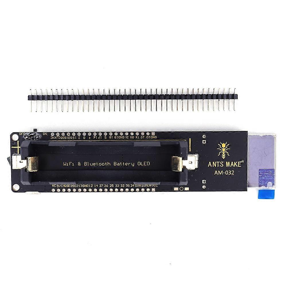 jixopn ESP32 Development Board WiFi Bluetooth-compatible Wireless Module 0.96 Inch OLED Display with 18650 Battery Holder DC3.6V-5V Input
