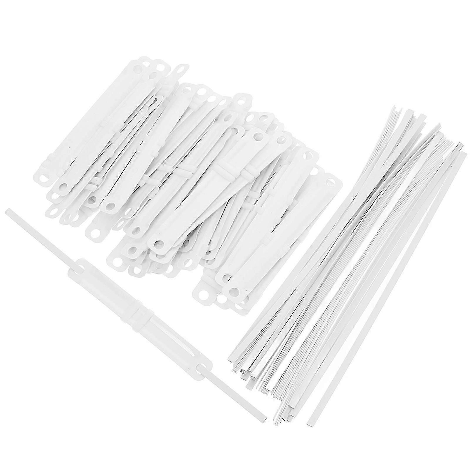 File Fastener White Plastic Paper Fastener for Office 50Pcs Clips