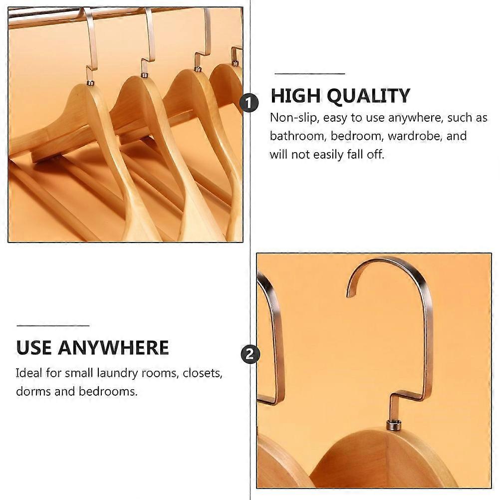 Wide Coat Hanger Solid Wood Khaki Thicken Drying Rack 1Pcs