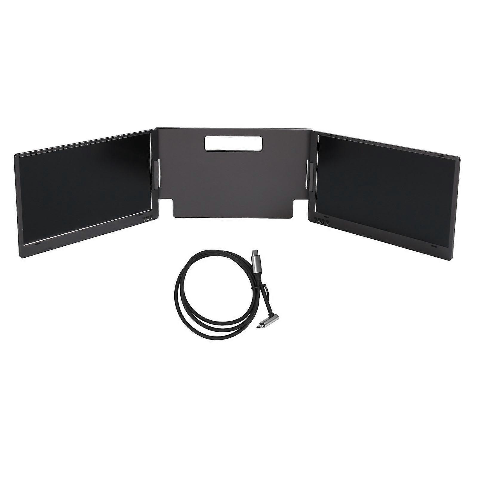 Triple Portable Monitor 14in FHD 1080P IPS Type C Rotating Screen for Laptops EU Plug