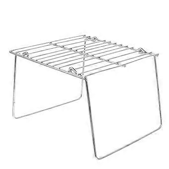 Parrilla plegable portátil Gongc de acero inoxidable para fogatas, ideal para acampar y hacer picnics.