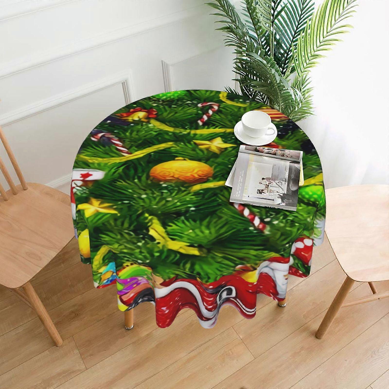 Christmas Rectangular Tablecloth, Water Resistance Antiwrinkle Spillproof Soft Fabric, compatible with 60in Table