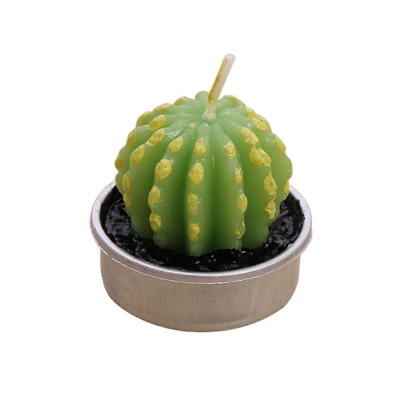Artificial Cactus Tealight Candle Unscented for Home Table Decor Wedding Party