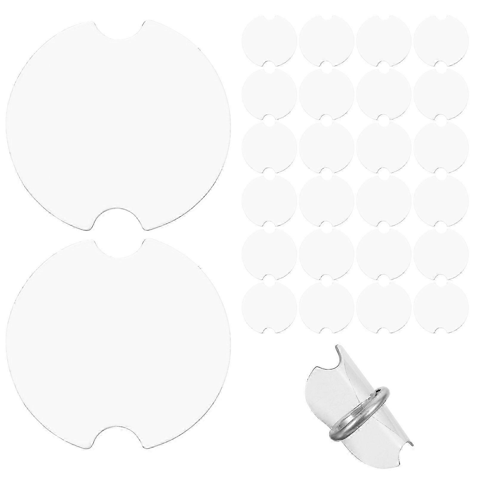 100pcs Small Plastic Piece Ring Display Holder Round Ring Showcase Piece Ring Display Insert Card