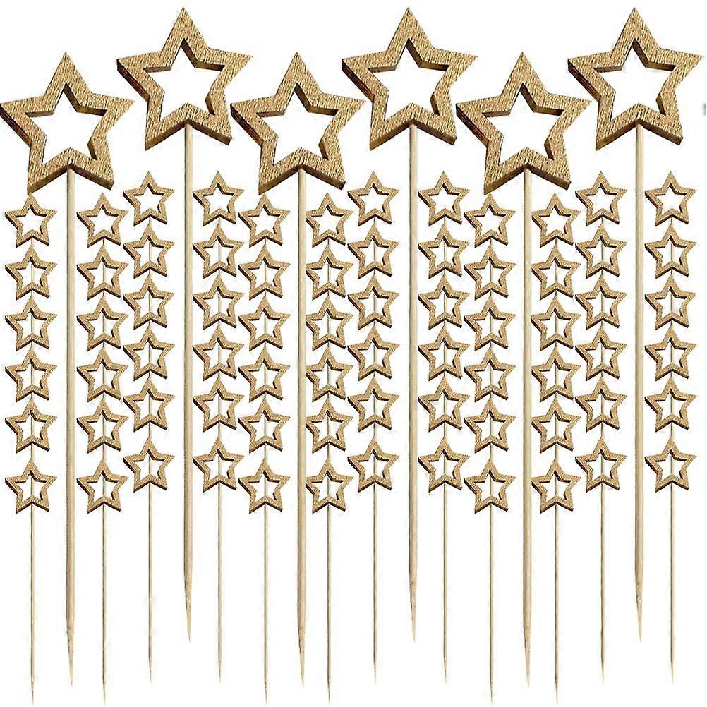 100Pcs Multi-function Fruit Bamboo Sticks Party Cocktail Picks Decorative Fruit Picks Fruit Decor