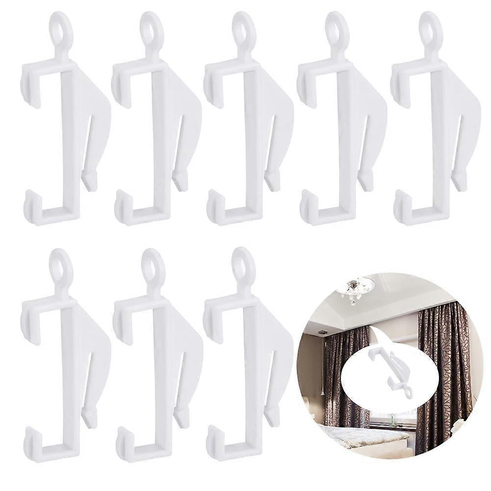 Curtain Track Gliders Hooks White Plastic Smooth Sliding for Window Door Shower (100 Pcs)