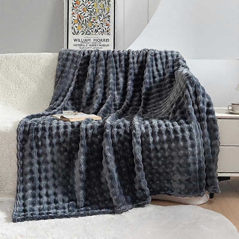 Luxurious Plush Fleece Throw Blanket for Sofa and Bed, Soft Warm All Season Cozy Blanket