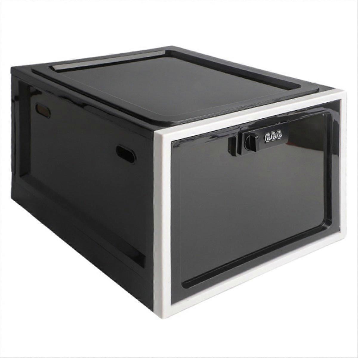 Medicine lock box, cell phone lock box lockable storage box, black