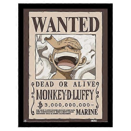 One Piece Wanted Monkey D. Luffy Framed Poster