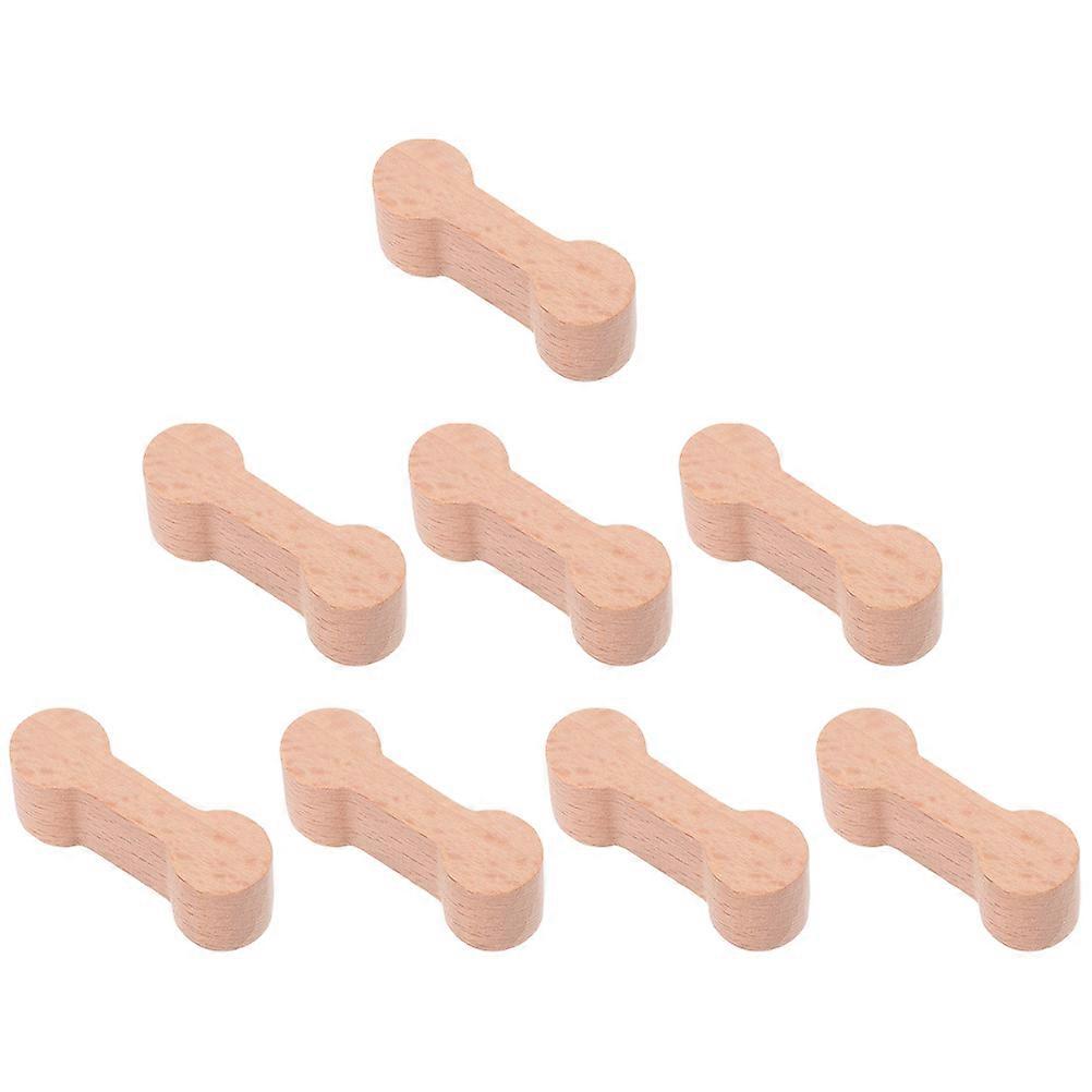 Wooden Train Track Connector for DIY Beige Color Safe Durable Unique Shape 8 Pieces