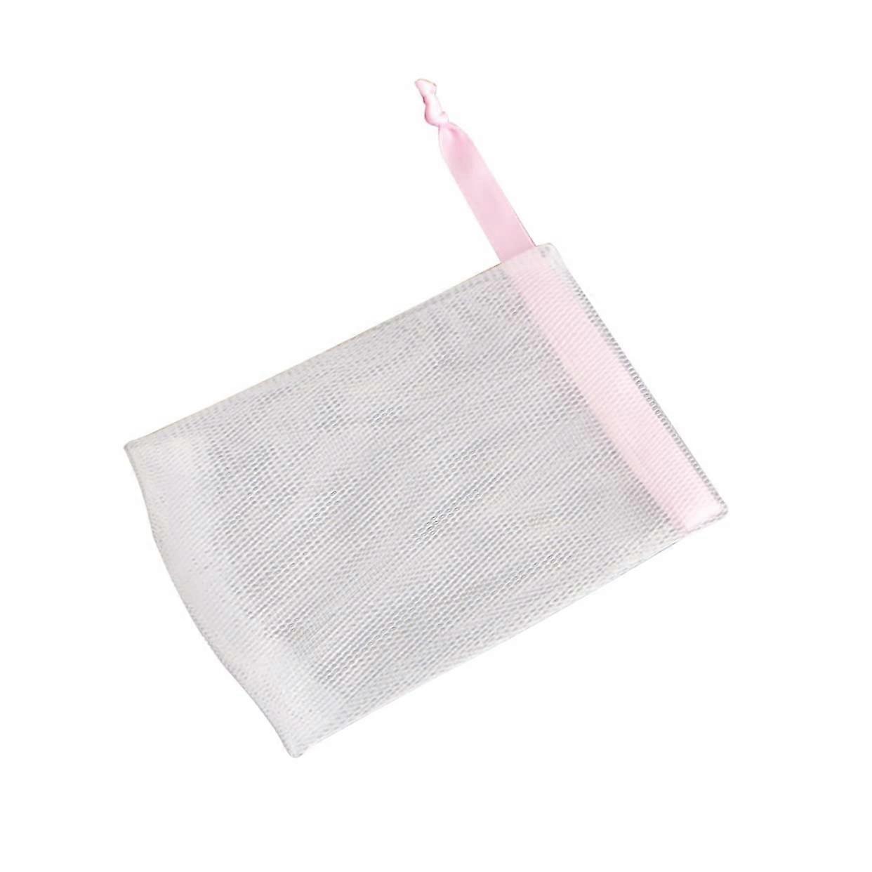 5pcs Soap Foaming Net Saver Pouches with Drawstring for Exfoliating Body and Face Bath