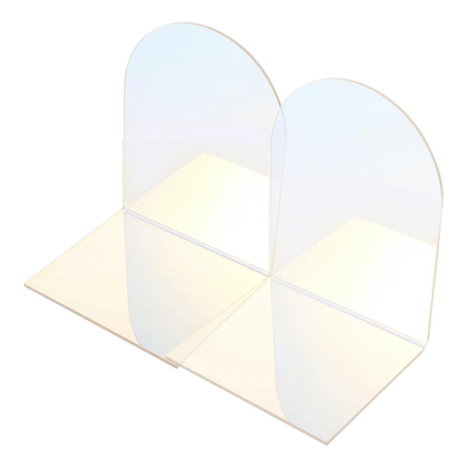 Multi-Function Acrylic Bookend L-Shaped Decorative Book Holder 1Pair