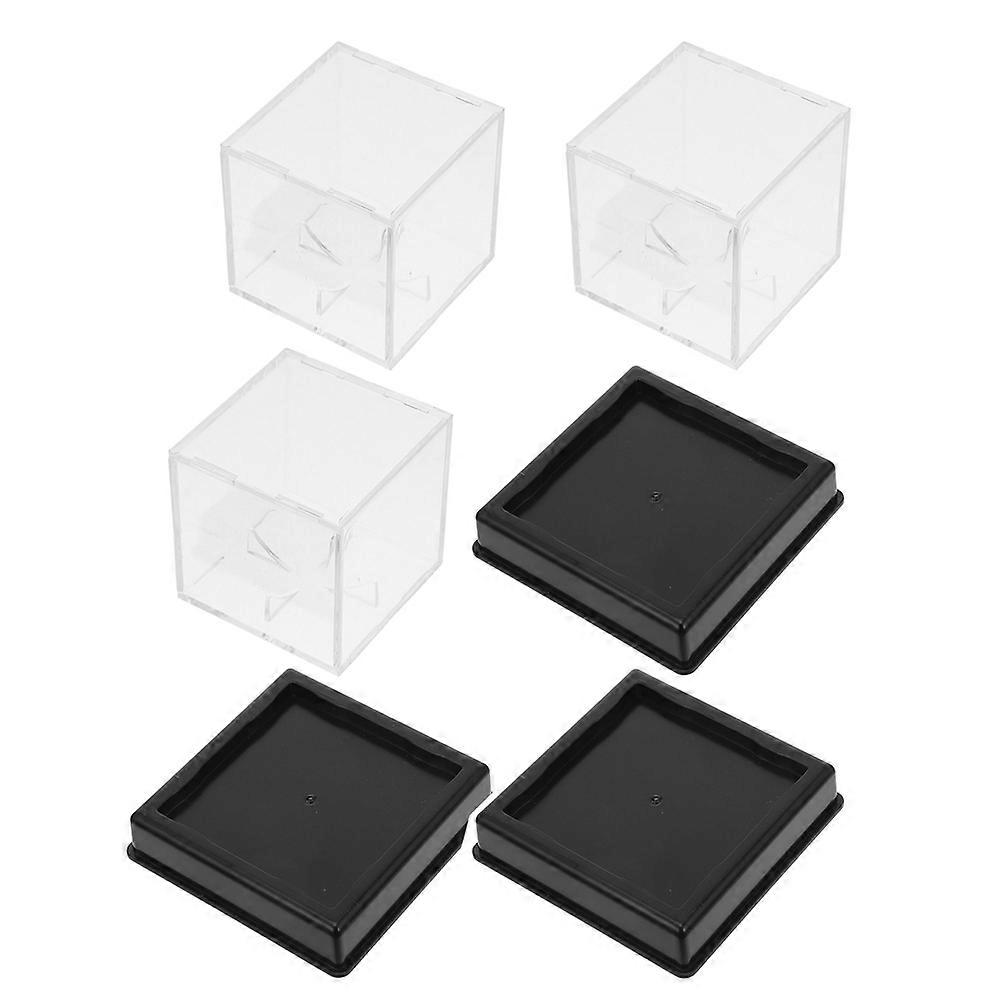 Baseball Display Case for Storage 3Pcs Clear Acrylic with Stable Dirt Cover