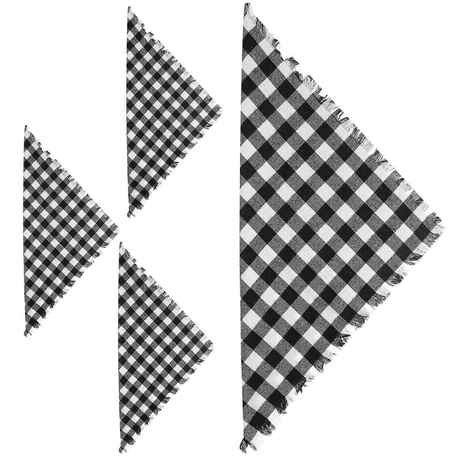 Farmhouse Style Gingham Dinner Napkins 4Pcs Washable Cloth Suitable For Table Setting At Various Occasions