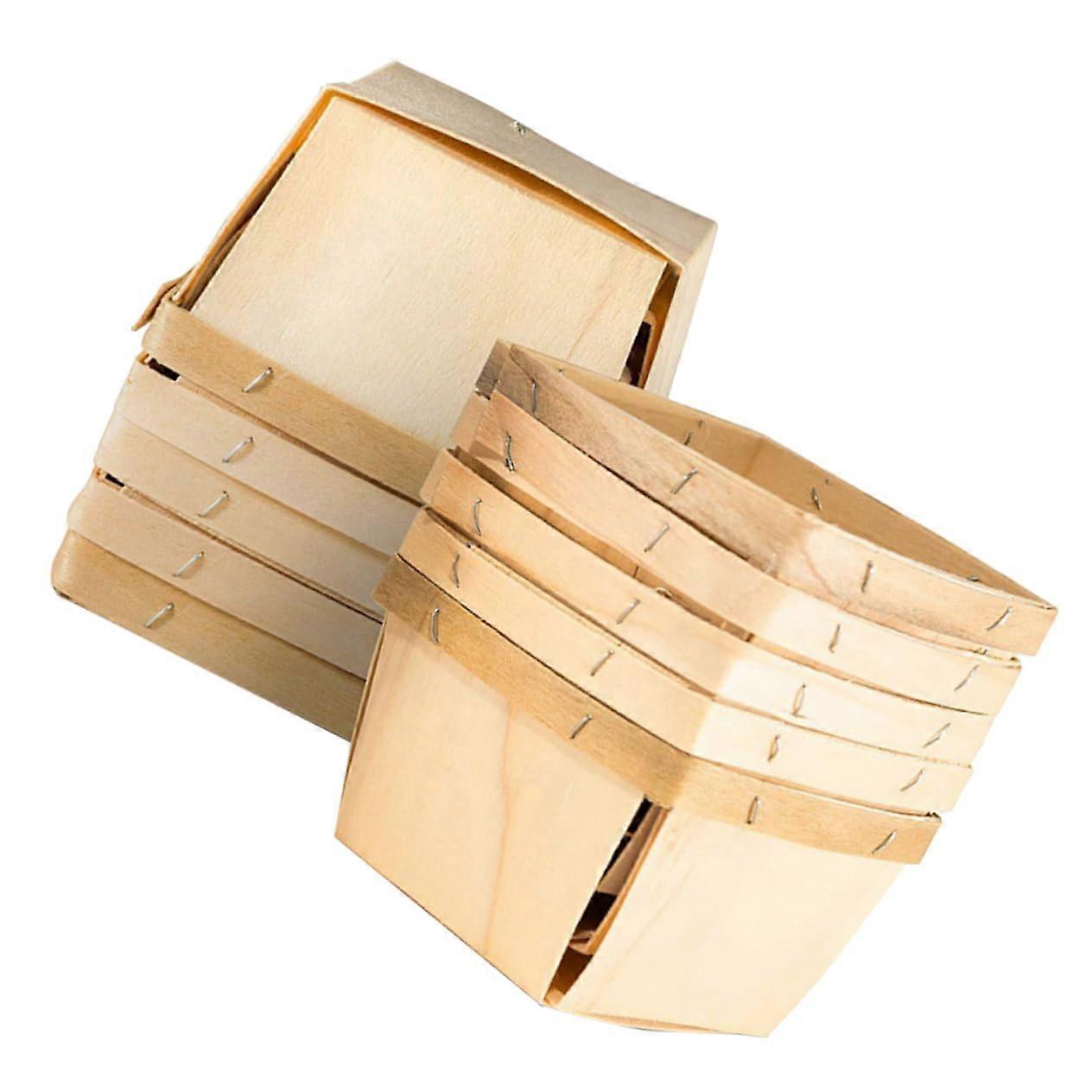 10pcs Wooden Fruit Basket Set for Kitchen Organization, Rustic Storage and Home Decor