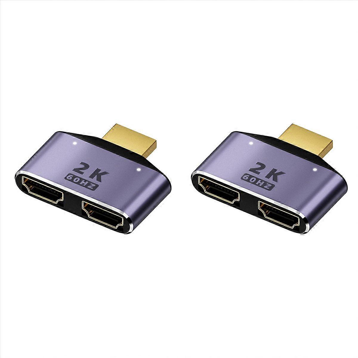 -Compatible 1 in 2 Out Splitter Adapter with LED Light