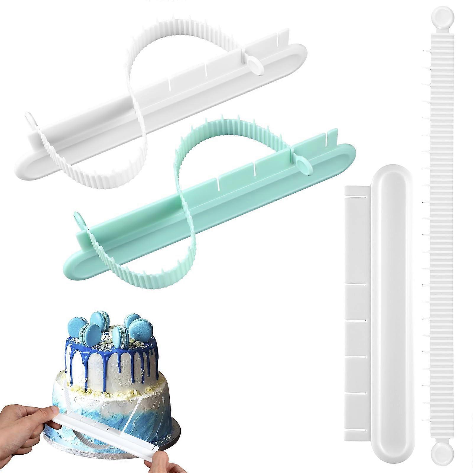 Cake Decorating Tools Adjustable Arc Ruler Set for Precision Fondant Layer Leveling Dual Color