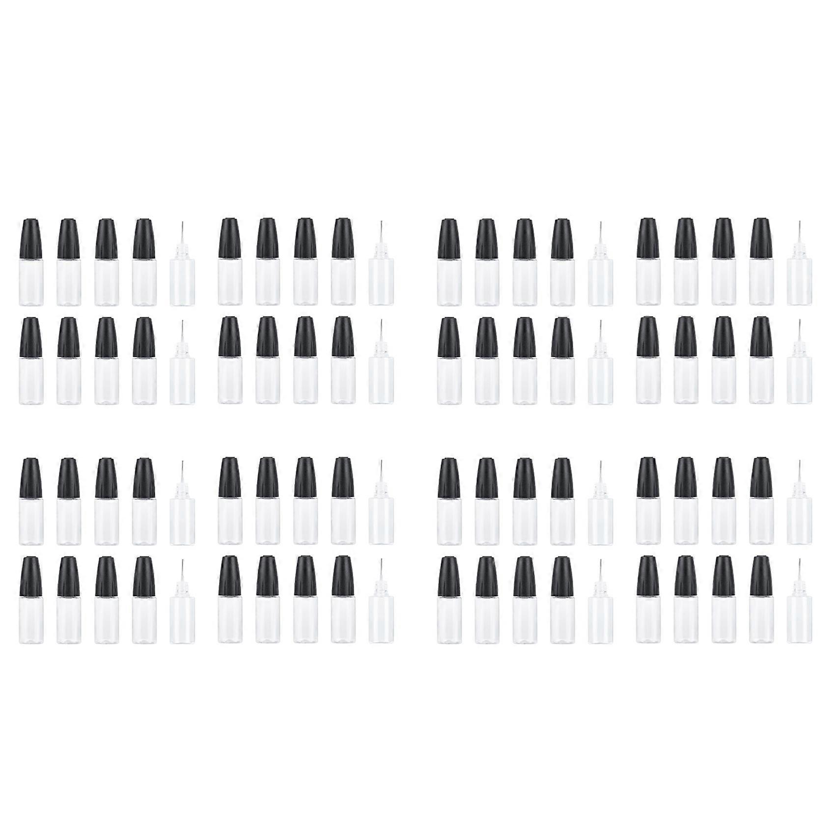 80Pcs Precision Tip Applicator Bottles, 10Ml/0.34Oz Dispensing Needle Bottle PET Empty Glue Bottle with Sealing Cap