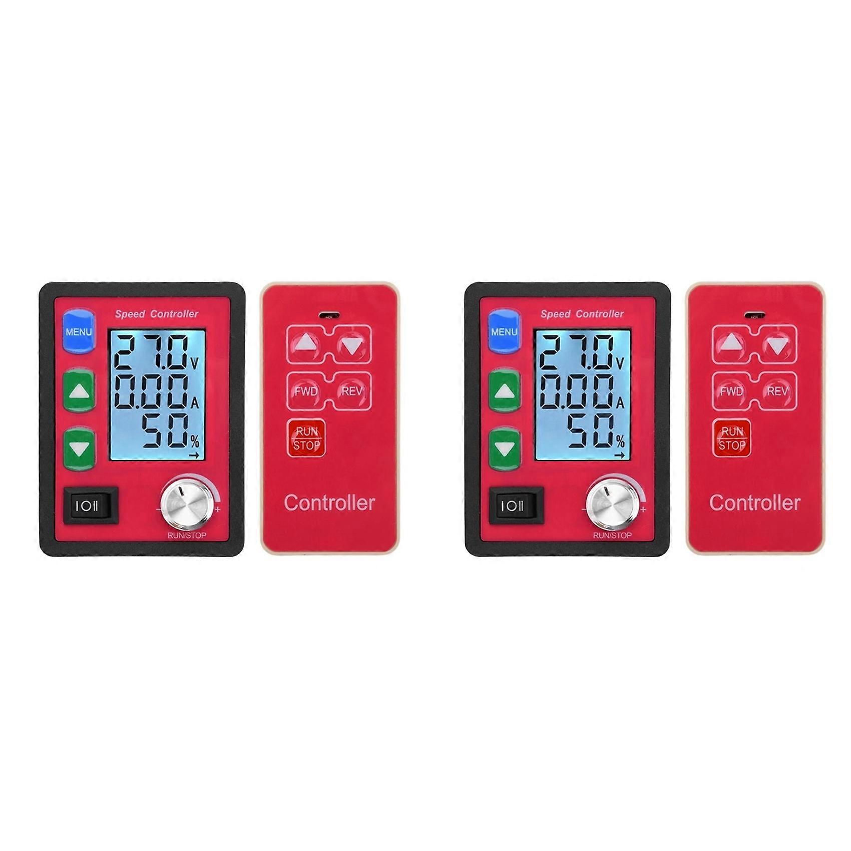 2X 12V Voltage Regulator PWM DC Motor Speed Controller PWM 12V 24V 48V Amp Display Remote Control Forward Reverse