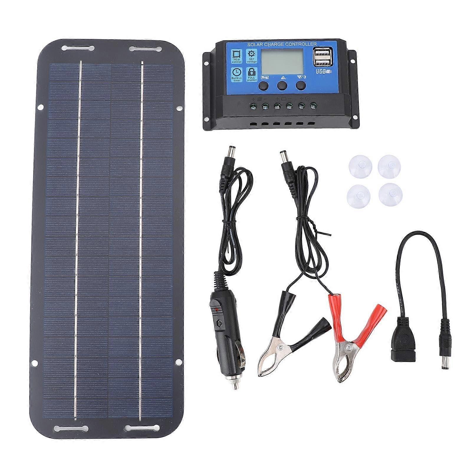 12V Solar Battery Charger Kit with Controller for Car Boat RV – Solar Battery Maintenance