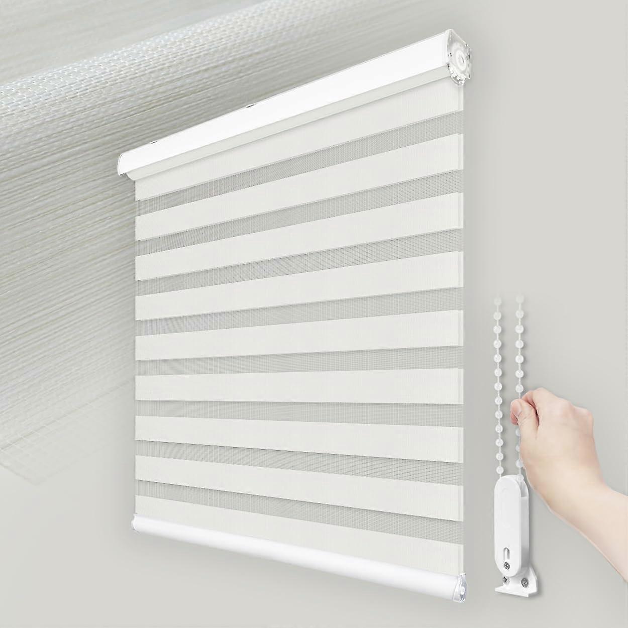 Zebra Roller Blinds Light Filtering Dual Layer Window Shades with ChildSafe Chain W10110xH10115