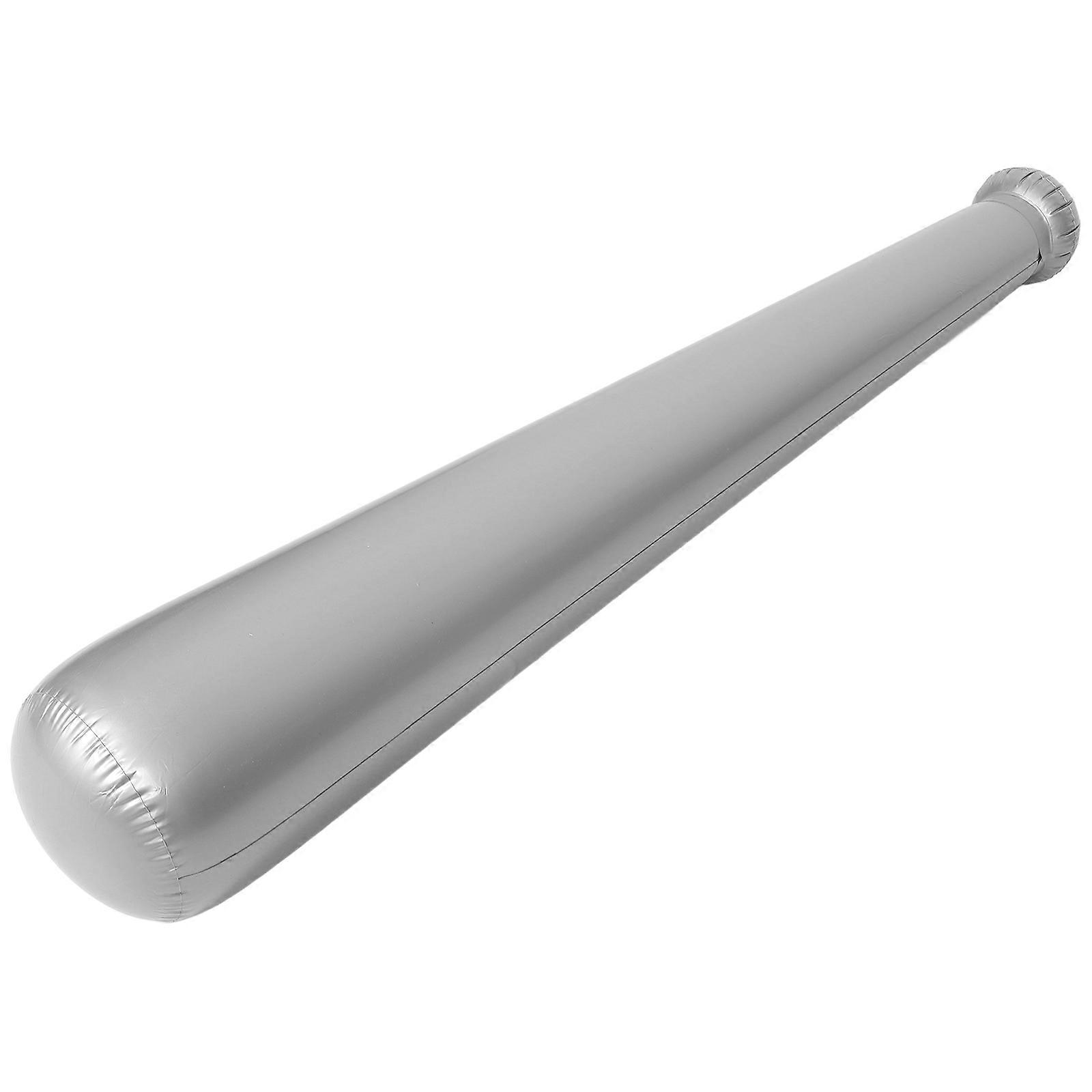 Inflatable Baseball Bat for Play Silver PVC Blow Up Baseball Bat